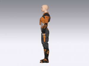 Sci-fi female outfit 3D Model