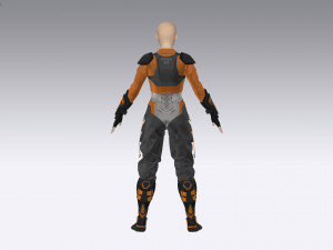 Sci-fi female outfit 3D Model