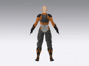 Sci-fi female outfit 3D Model