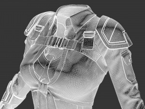 Sci-fi female outfit 3D Model
