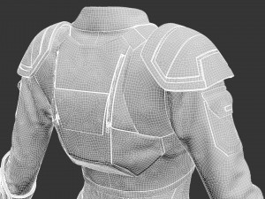 Sci-fi female outfit 3D Model