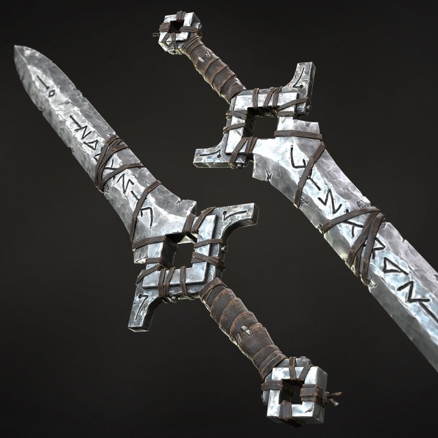 Old rune sword Modelo 3D .c4d .max .obj .3ds .fbx .stl .blend 