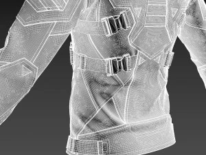 Jaqueta de couro ciberpunk Modelo 3D