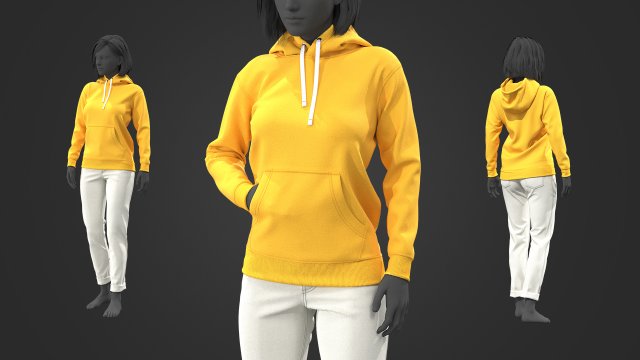 Full zip hoodie model 3D model