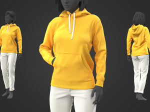 Female outfit hoodie and jeans model 3D-Modell