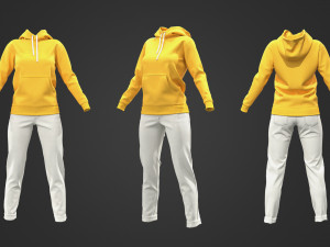 Female outfit hoodie and jeans model 3D-Modell