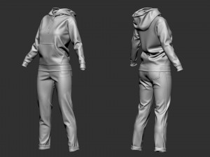 Female outfit hoodie and jeans model 3D-Modell