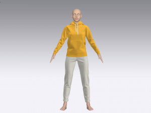 Female outfit hoodie and jeans model 3D-Modell