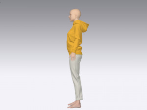 Female outfit hoodie and jeans model 3D-Modell