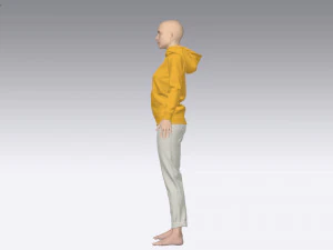 여성 복장 까마귀와 청바지 모델 3D 모델