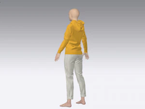 여성 복장 까마귀와 청바지 모델 3D 모델