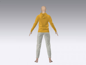 Female outfit hoodie and jeans model 3D-Modell
