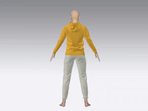 여성 복장 까마귀와 청바지 모델 3D 모델