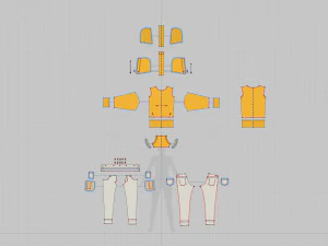 여성 복장 까마귀와 청바지 모델 3D 모델