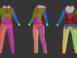 Female outfit hoodie and jeans model 3D-Modell