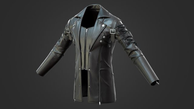 Male leather coat Modelo 3D .c4d .max .obj .3ds .fbx .stl .blend 