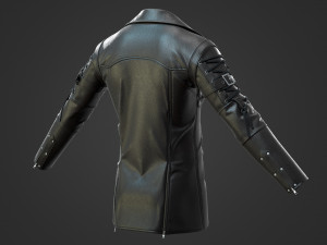 Male leather coat Modelo 3D