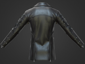 Male leather coat Modelo 3D