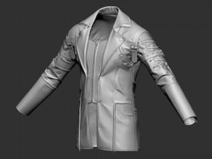 Male leather coat Modelo 3D