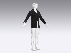 Male leather coat Modelo 3D