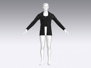 Male leather coat Modelo 3D