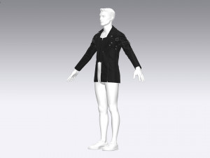 Male leather coat Modelo 3D