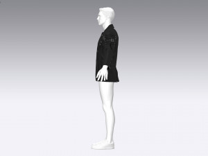 Male leather coat Modelo 3D