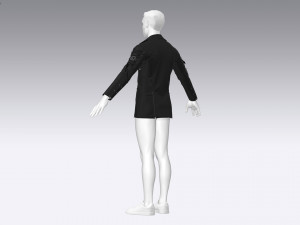 Male leather coat Modelo 3D