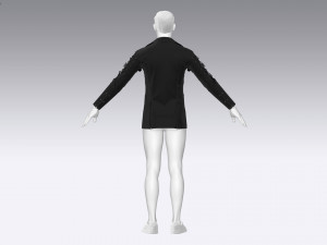 Male leather coat Modelo 3D