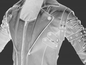 Male leather coat Modelo 3D