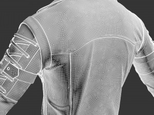 Male leather coat Modelo 3D
