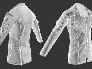 Male leather coat Modelo 3D