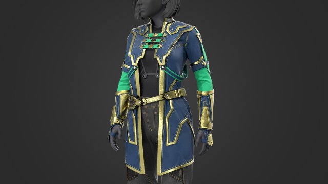 Sci-fi female outfit 3 3D Model .c4d .max .obj .3ds .fbx .stl .blend 