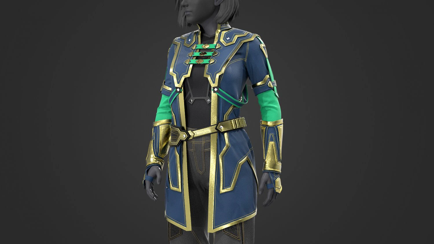Sci-fi female outfit 3 3D Model .c4d .max .obj .3ds .fbx .stl .blend