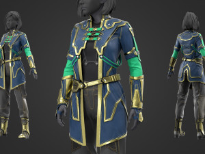 Sci-fi female outfit 3 3D Model
