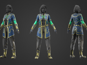 Sci-fi female outfit 3 3D Model