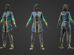 Sci-fi female outfit 3 3D Model