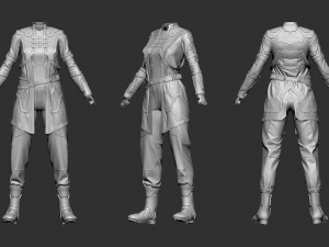 Sci-fi female outfit 3 3D Model