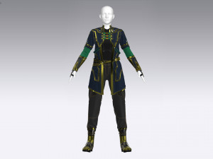 Sci-fi female outfit 3 3D Model
