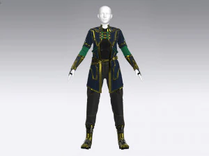 Sci-fi female outfit 3 3D Model