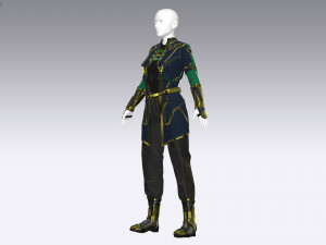 Sci-fi female outfit 3 3D Model