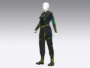 Sci-fi female outfit 3 3D Model