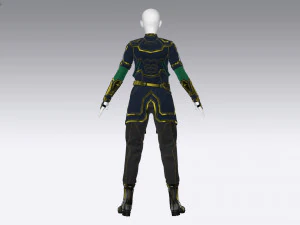 Sci-fi female outfit 3 3D Model