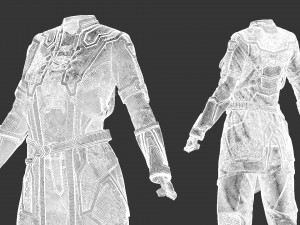 Sci-fi female outfit 3 3D Model