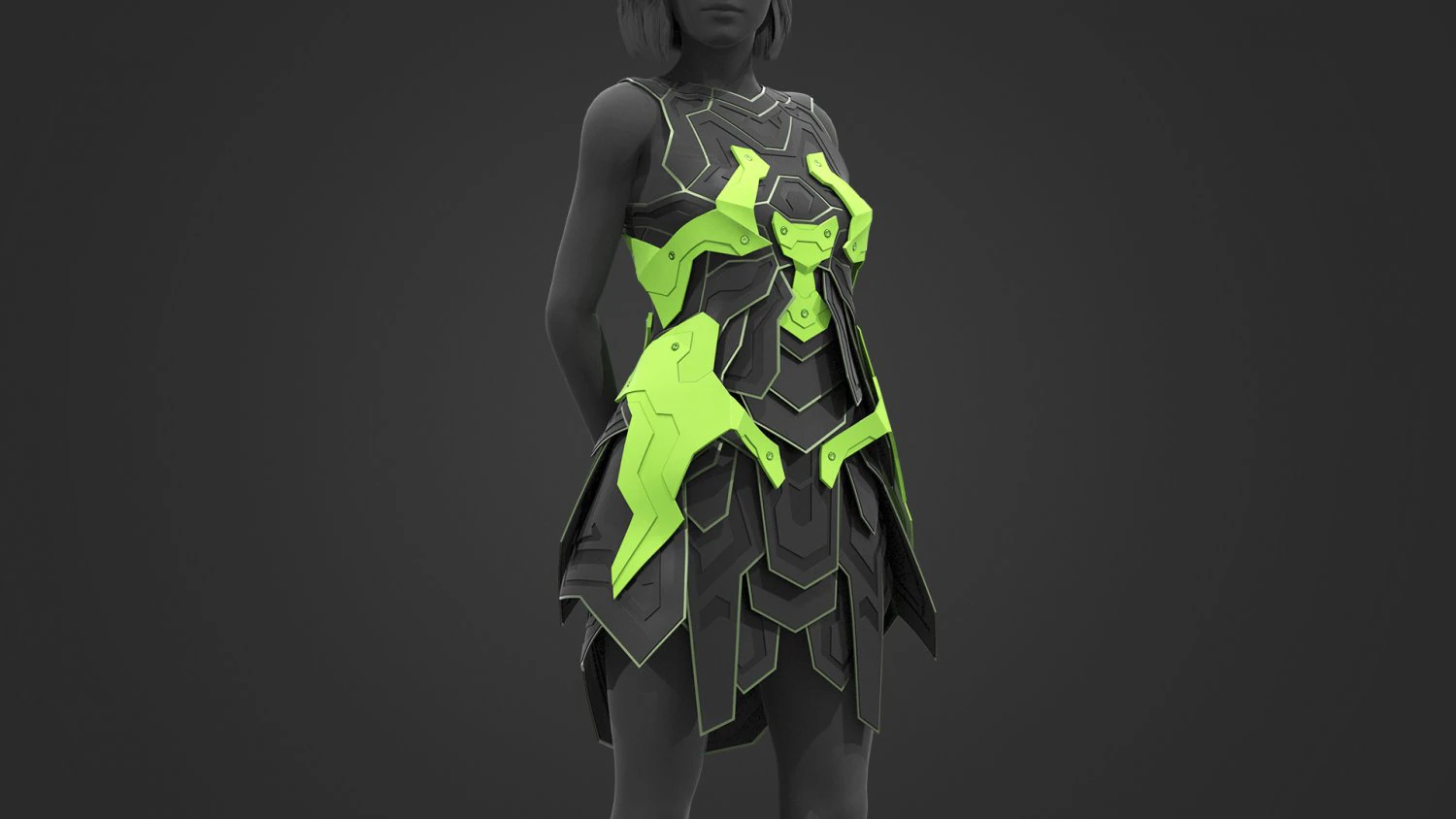 Sci-fi female dress 3D Model .c4d .max .obj .3ds .fbx .stl .blend 