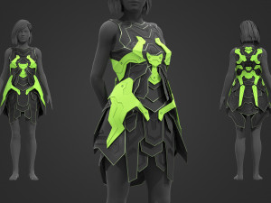Sci-fi female dress Modelo 3D
