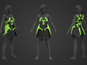 Sci-fi female dress Modelo 3D