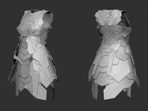 Sci-fi female dress 3D Model