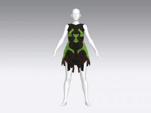 Sci-fi female dress 3D Model