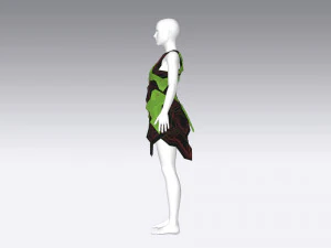 Sci-fi female dress 3D Model